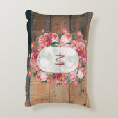 Chic Botanical  Wreatinmonogram Hout Accent Kussen (Achterkant (Verticaal))