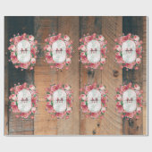 Chic Botanical  Wreatinmonogram Hout Cadeaupapier (Vlak)