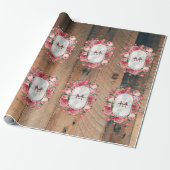 Chic Botanical  Wreatinmonogram Hout Cadeaupapier (Uitgerold)