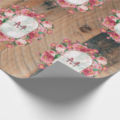 Chic Botanical  Wreatinmonogram Hout Cadeaupapier (Hoek)