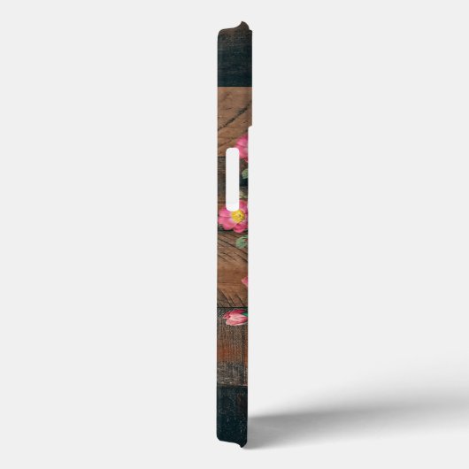 Chic Botanical Wreatinmonogram Hout Case-Mate iPhone Case (Achterkant / Rechts)