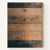 Chic Botanical Wreatinmonogram Hout Notitieboek (Achterkant)