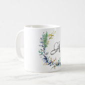 Chic Botanical Wreatmonogram Koffiemok (Voorkant links)