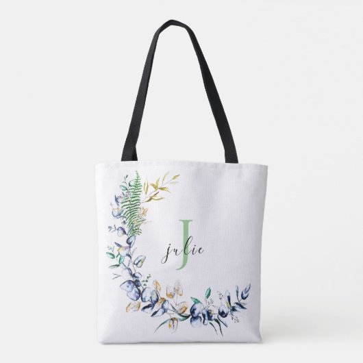Chic Botanical Wreatmonogram Tote Bag (Achterkant)