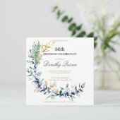 Chic Botanical Wreator  Birthday Kaart (Staand voorkant)