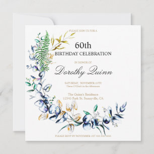 Chic Botanical Wreator Birthday Kaart