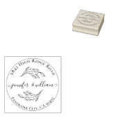 Chic Botanisch Whimsical Script Trouwadres Rubberstempel (Gestempeld)