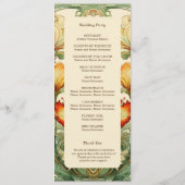  Chic Botanische Art Nouveau Alfonse Mucha Programmakaart (Achterkant)