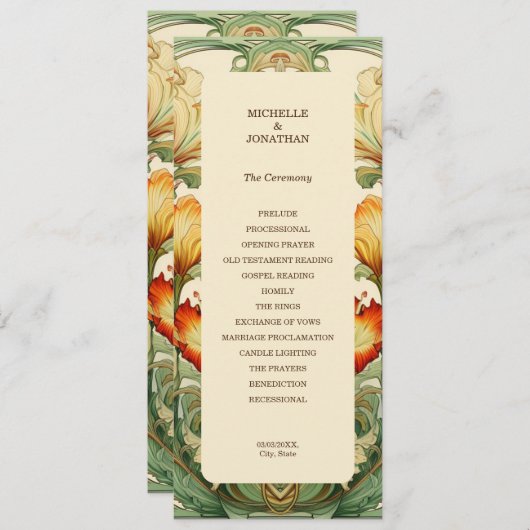  Chic Botanische Art Nouveau Alfonse Mucha Programmakaart