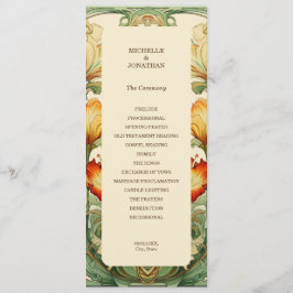 Chic Botanische Art Nouveau Alfonse Mucha Programmakaart