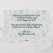 Chic Botanische Holly Berry Bloemen Patroon Goud Folie Feestdagenkaart (Achterkant)