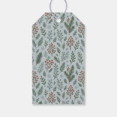 Chic Botanische Holly Berry Bloemenpatroon Cadeaulabel (Achterkant)