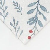 Chic Botanische Holly Berry Bloemenpatroon Fleece Deken (Hoek)