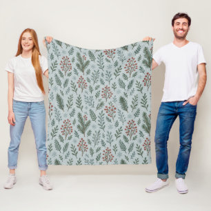 Chic Botanische Holly Berry Bloemenpatroon Fleece Deken