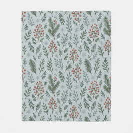 Chic Botanische Holly Berry Bloemenpatroon Fleece Deken