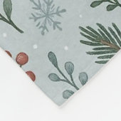 Chic Botanische Holly Berry Bloemenpatroon Fleece Deken (Hoek)