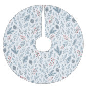 Chic Botanische Holly Berry Bloemenpatroon Kerstboom Rok (Voorkant)