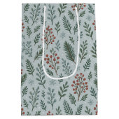 Chic Botanische Holly Berry Bloemenpatroon Medium Cadeauzakje (Achterkant)