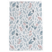 Chic Botanische Holly Berry Bloemenpatroon Medium Cadeauzakje (Achterkant)