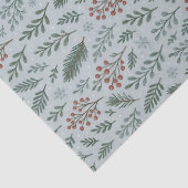 Chic Botanische Holly Berry Bloemenpatroon Tissuepapier (Detail)