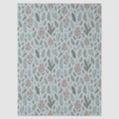 Chic Botanische Holly Berry Bloemenpatroon Tissuepapier (Voorkant)