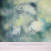 Chic Botanische kam Handtekening Drink bruiloft Te Acryl Bord (Neutraal)