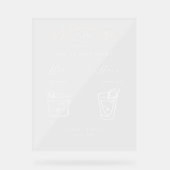 Chic Botanische kam Handtekening Drink bruiloft Te Acryl Bord (Voorkant)