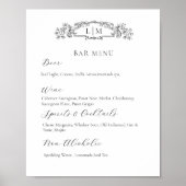 Chic Botanische kam Handtekening Drink bruiloft Te Poster (Voorkant)