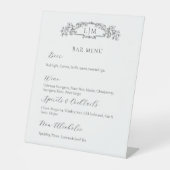 Chic Botanische kam Handtekening Drink bruiloft Te Reclamebord Met Voetstuk (Voorkant)