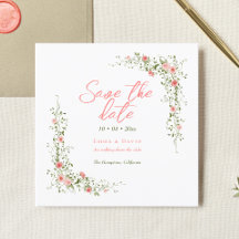 Chic Botanische Rozen Elegant Script Wedding