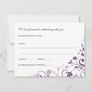 Chic Bouquet (Plum) RSVP Briefkaart