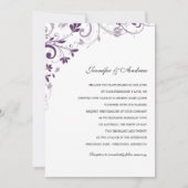 Chic Bouquet (Plum) Wedding Invitations Kaart (Voorkant)