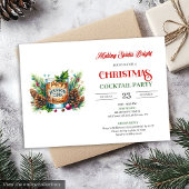 Chic bourbon printable holiday cocktails party kaart