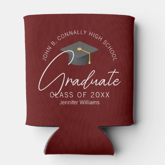 Chic Bourgogne Afstuderen aangepaste afstudeerfees Blikjeskoeler (Achterkant)