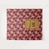 Chic Bourgogne Blush Gold 30 Verjaardag Party Bann Wandkleed (Voorkant (horizontaal))