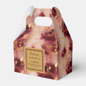 Chic Bourgogne Blush Gold Boho Wedding Favoriet Bo Bedankdoosjes (Voorkant Zijde)