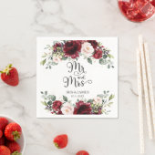 Chic Bourgogne Blush Roze Bloemen Huwelijk Mr. & M Servet (Insitu)