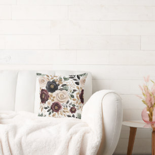 Chic Bourgogne Cream Floral Kussen