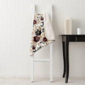 Chic Bourgogne Cream Floral Sherpa Deken (In situ)