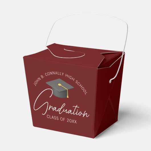 Chic Bourgogne Custom Graduation Party Fortune Bedankdoosjes (Voorkant Zijde)