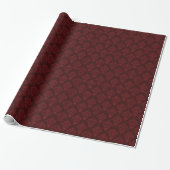 Chic Bourgogne en Red Damask-pakpapier Cadeaupapier (Uitgerold)