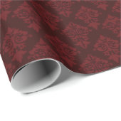 Chic Bourgogne en Red Damask-pakpapier Cadeaupapier (Rol Hoek)