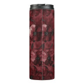 Chic Bourgogne Red Floral Vrijgezellenfeest Thermosbeker (Achterkant)