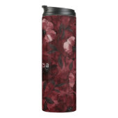 Chic Bourgogne Red Floral Vrijgezellenfeest Thermosbeker (Geroteerd rechts)