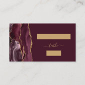 Chic Bourgogne Red Gold Agaat Wedding Escort Plaatskaartje (Voorkant)