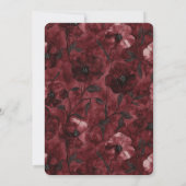 Chic Bourgogne Rode Bloemen Verjaardag Kaart (Achterkant)