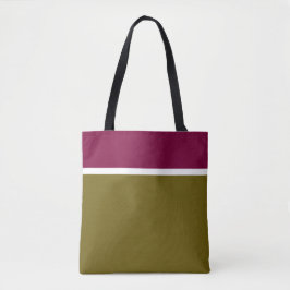 Chic Bourgogne Rood Gouden Olijf Wit Kleurenblok Tote Bag