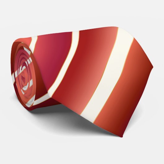 Chic Bourgogne Terra Cotta Gouden Gestreept Stropd Stropdas (Opgerold)