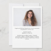 Chic Bourgondië Afstuderen Foto 2025 Afstuderen Aankondiging (Achterkant)