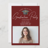 Chic Bourgondië Afstuderen fotoafstudeerfeest Kaart (Voorkant)